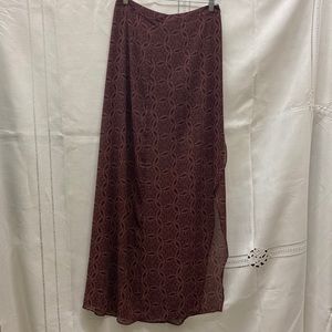 Forever 21 floor length sheer patterned skirt with wrap slit